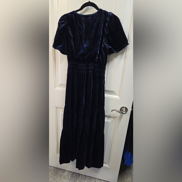 Anthropologie Somerset Velvet Maxi Dress Midnight Blue Size Small - Picture 9 of 11